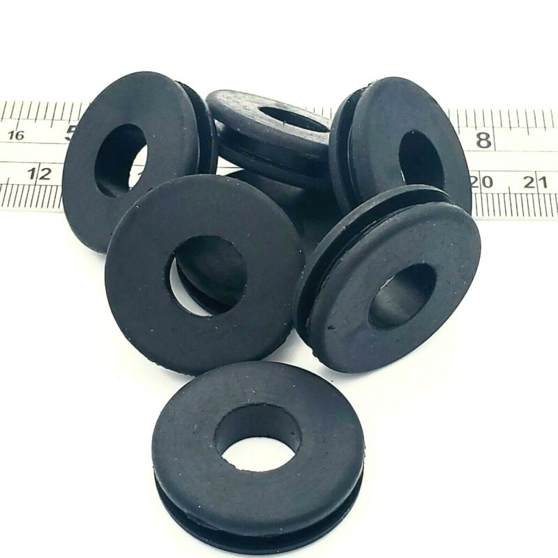 1" Rubber Grommets with 1/2" ID Hole for 1/8" Thick Panels Firewall Bushing