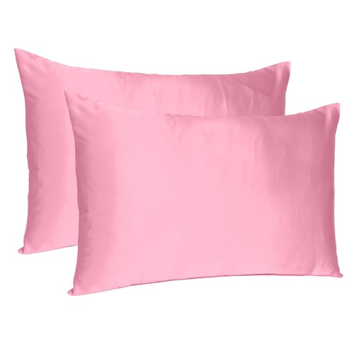 Комплект из 2 стандартных наволочек из шелковистого атласа Pink Rose Dreamy