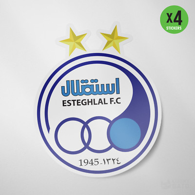 (4 Pack) Esteghlal FC Iran Vinyl Sticker Decal Football AFC Asia Tehran 