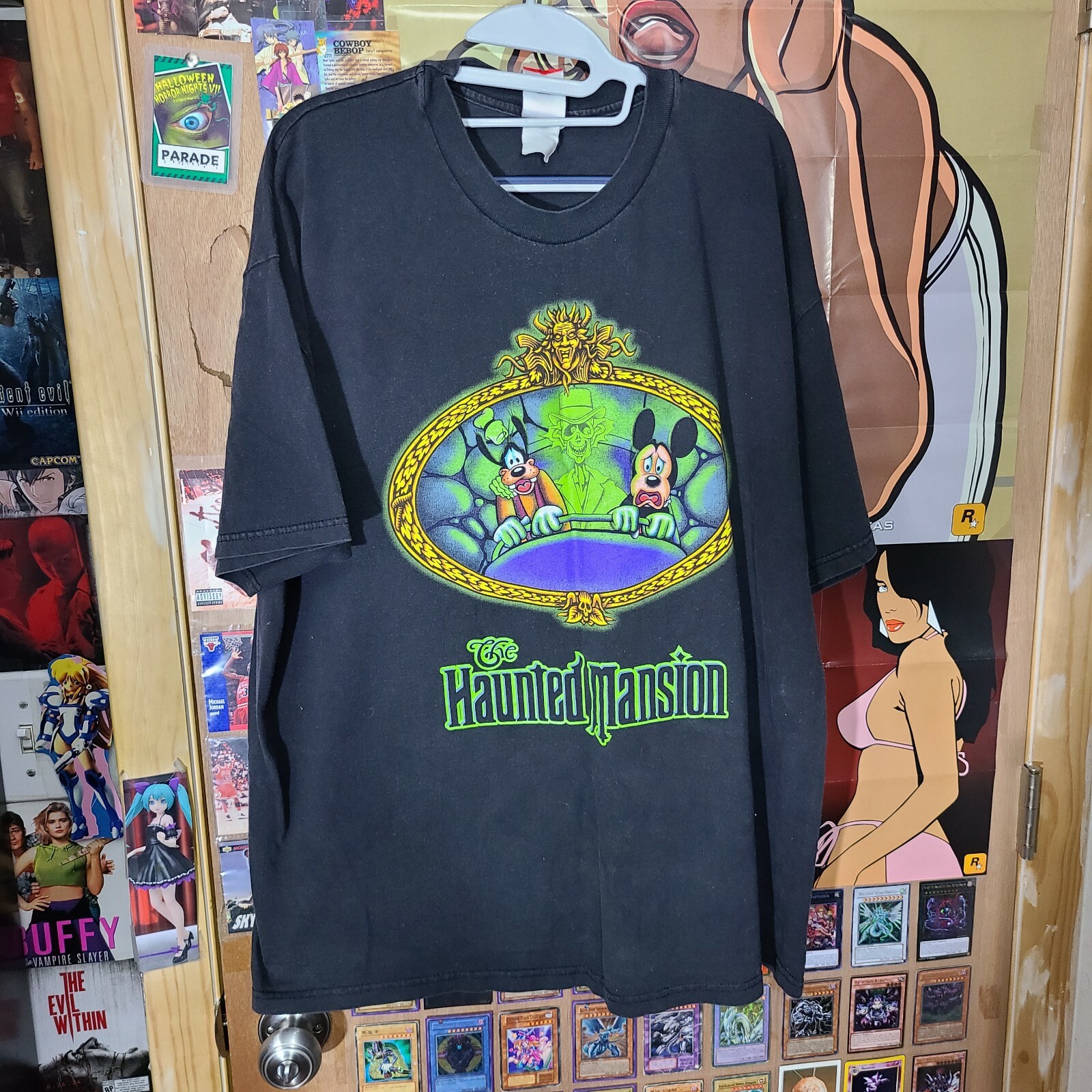 VTG Disney World Haunted Mansion Ride Shirt sz XL Hitchhiking Ghost Mickey Goofy VTG Disney World Haunted Mansion Ride Shirt sz XL Hitchhiking Ghost Mickey Goofy