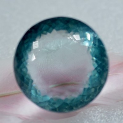 62.52 Ct Natural Blue Certified Teal Sapphire Pendant Size Round Cut CERTIFIED