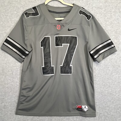 Nike Team Ohio State #17 Jersey Grey Land Of Wolves Unleashed Jersey M Stitched