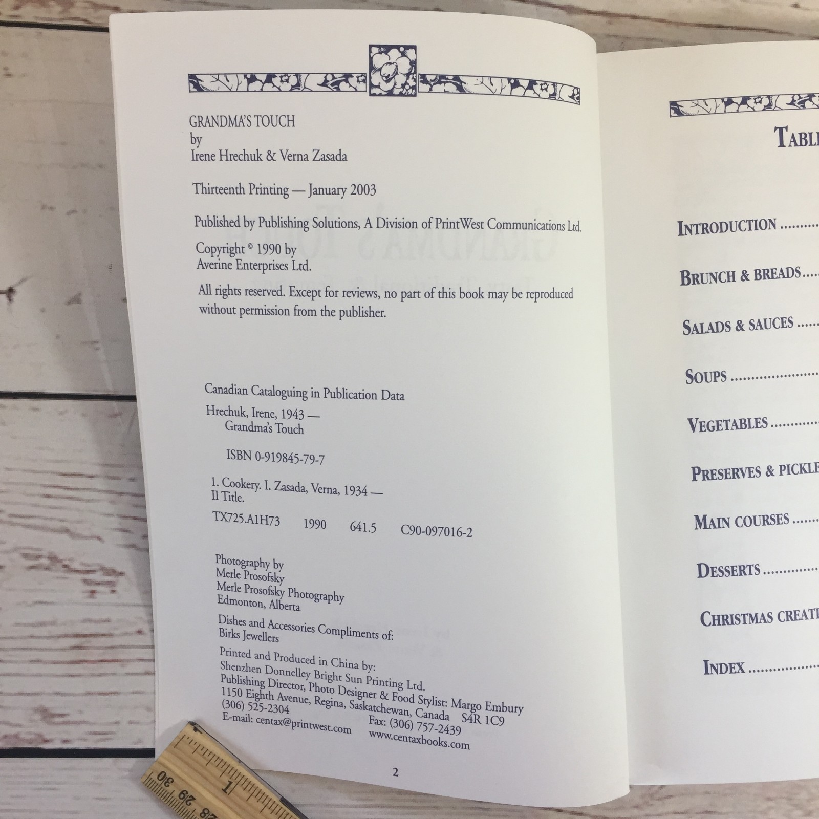 Grandmas Touch Cookbook Recipes Tasty Traditional Tempting 13th Printing 2003