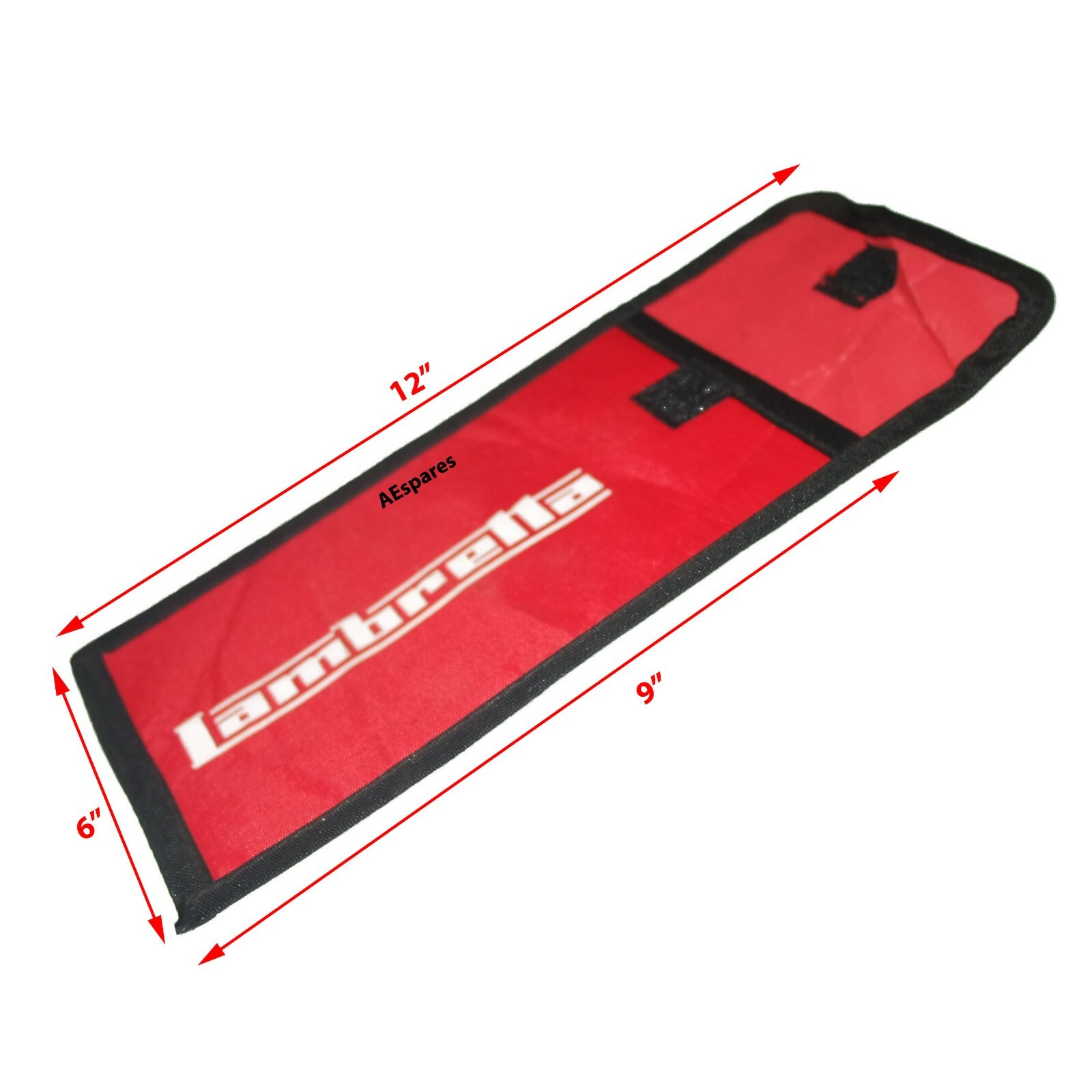 Lambretta Heavy Duty Nylon Tool Kit Pouch With Flap Red view 2