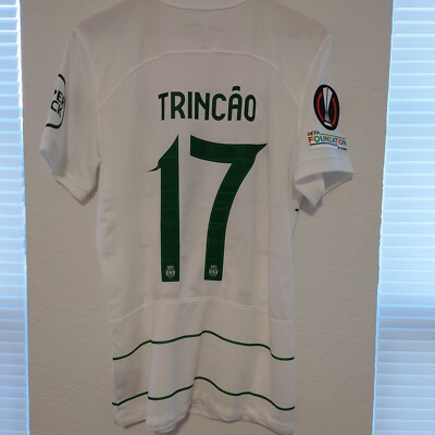2023-24 Francisco Trincao Match Worn Signed Shirt Unwashed Sporting Vs Atalanta 