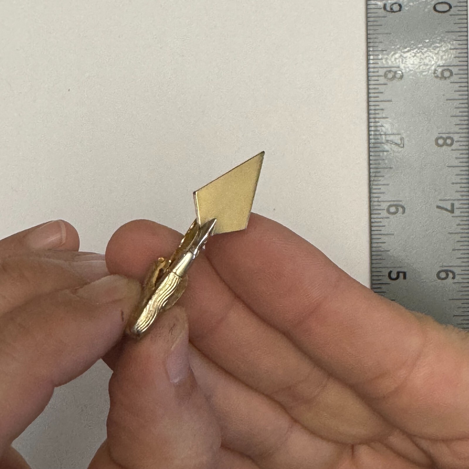 Masonic Trowel Tie Clip Gold Tone Mason Fraternal Order Secret Society