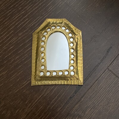 Small Mirror Square Cut Corners - For Wall Decor, Morocco Handmade Brass Mirror