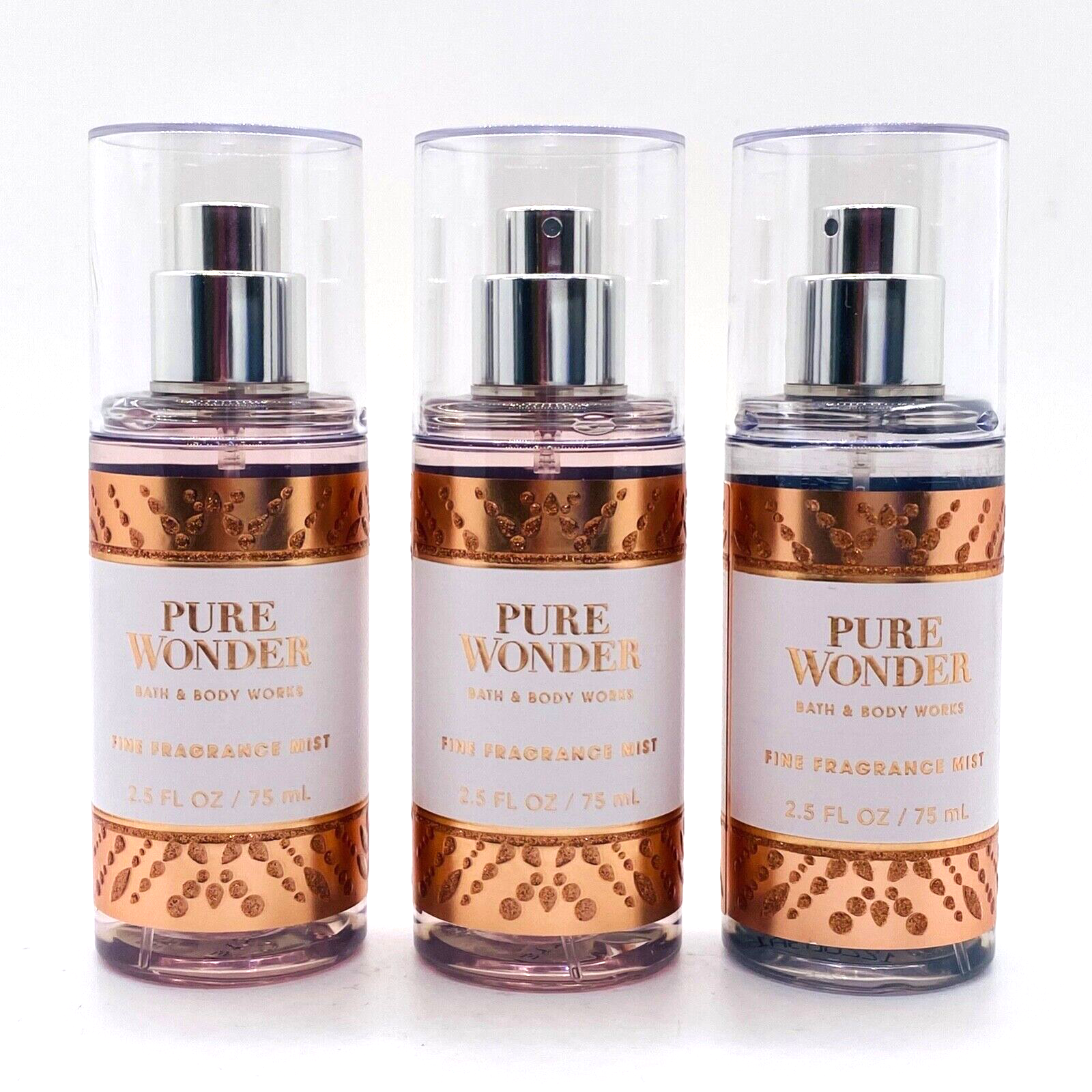 3 Bath & Body Works PURE WONDER Mini Fragrance Mist Spray
