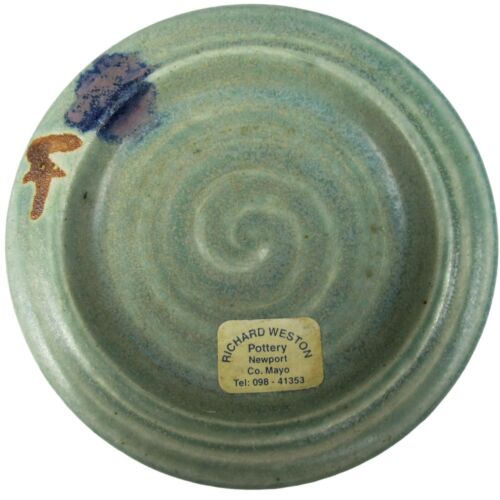 Vintage Richard Weston Irish Pottery 4 Inch Pin Dish Candle Holder County Mayo