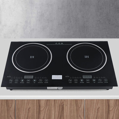 110V Induction Cooktop 2 Burners Electric Hob Cook Top Stove Ceramic Cooktop USA