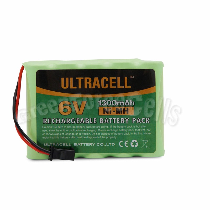 6V 1300mAh Ni-MH Rechargeable Battery Pack Cell SM Plug Ultr