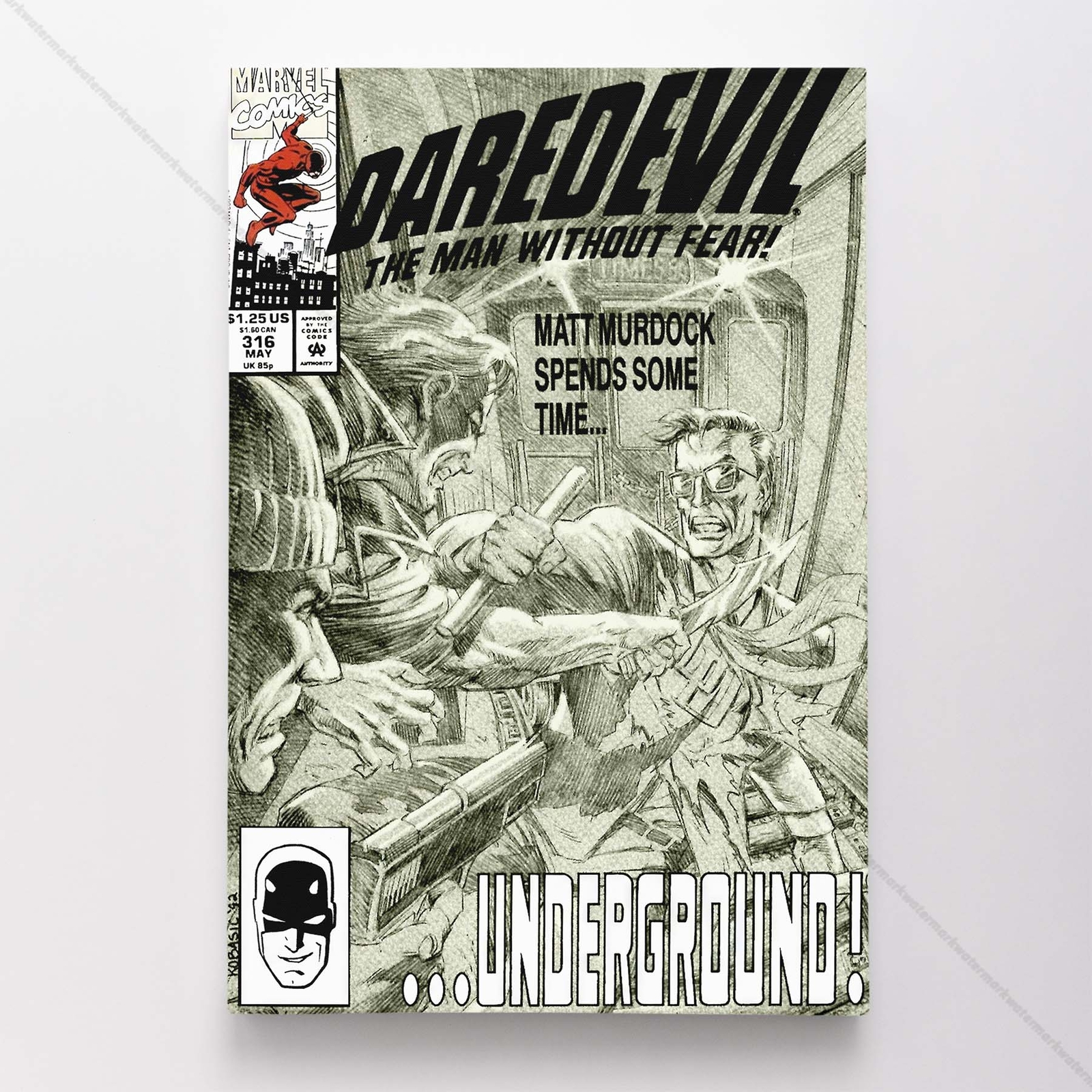 Daredevil Poster Canvas Vol 1 #316 Comic Book Art Print
