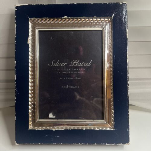 VTG SILVER PLATED METAL HAND POLISHED LACQUER COATED PICTURE VTG SILVER PLATED METAL HAND POLISHED LACQUER COATED PICTURE