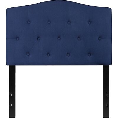 Cambridge Tufted Upholstered Twin Size Headboard in Navy Fab