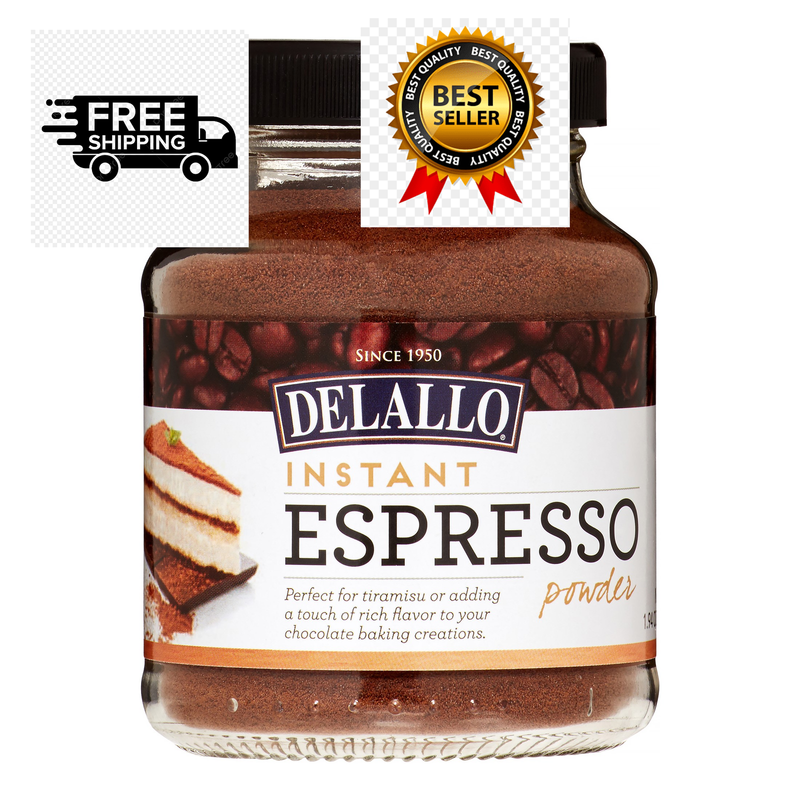 DeLallo Instant Espresso Powder for Baking & Drinks, 100% In