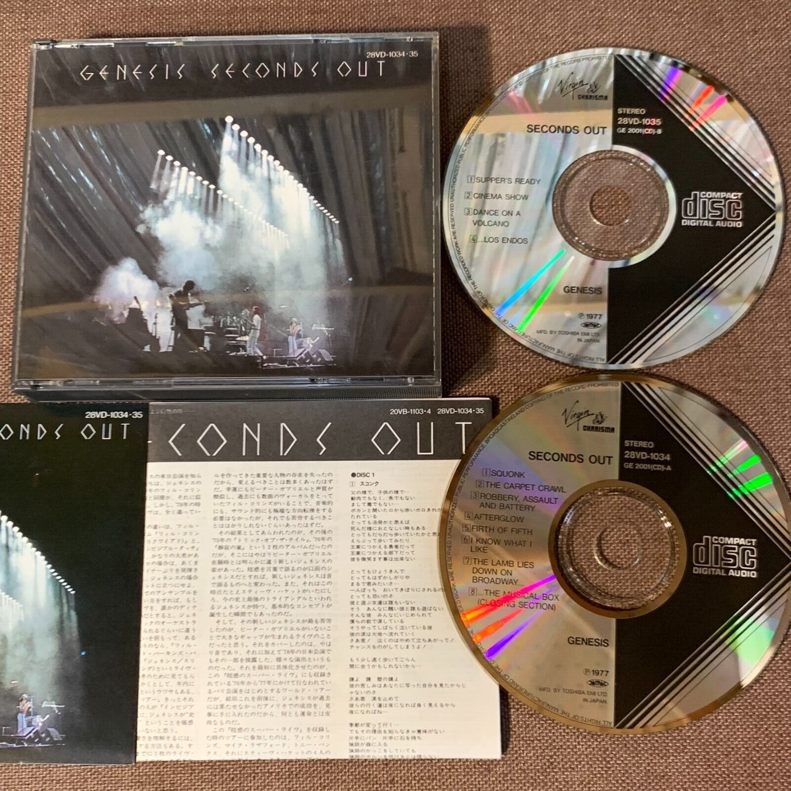 GENESIS Seconds Out JAPAN 2CD 28VD-1034~35 U 1A2 /2A1 TO w GENESIS Seconds Out JAPAN 2CD 28VD-1034~35 U 1A2 /2A1 TO w