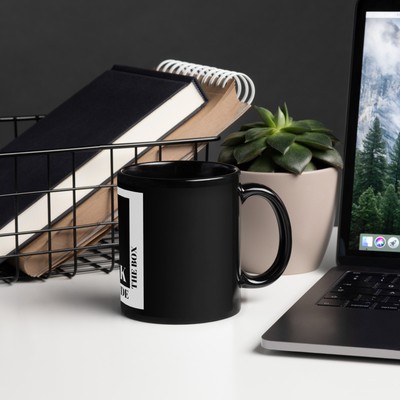 Think Inside the Box Black Glossy Mug