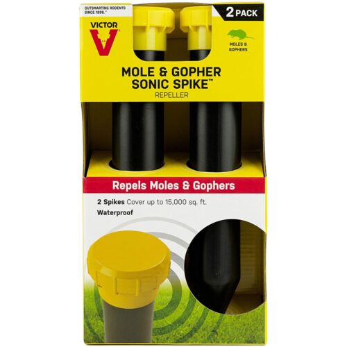 Victor M9012 Sonic Spike Mole and Gopher Repellent, 2 Pack