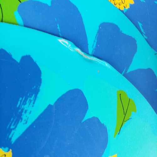 Vera Neuman Vintage blue with yellow flowers vinyl placemats set of 4