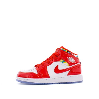 

Big Kids Jordan 1 Mid SE Barcelona Red Patent Chile Rd/Wht-Pollen (DC7248 600), Chile red/white-pollen