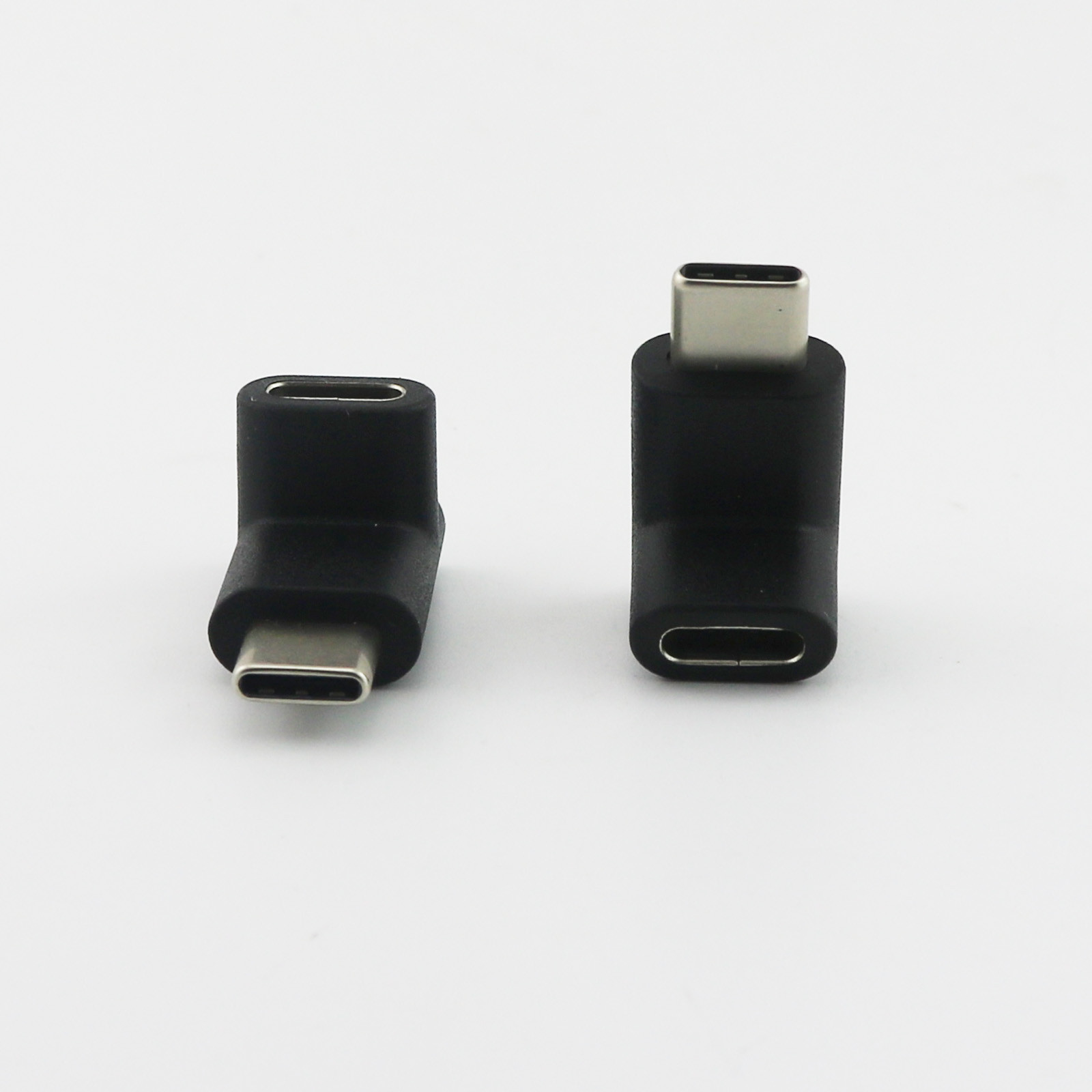 1pc Type C USB 3.1 Male to USB-C Female Extension Data Right Angle Adapter Black