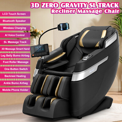 AI Voice Full Body 3D Massage Chair Zero Gravity Recliner SL-Track Phone Control