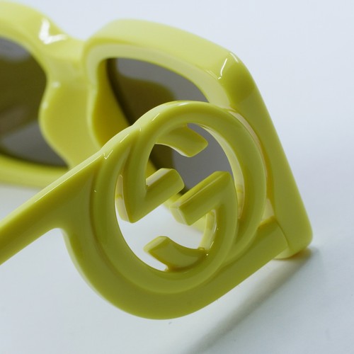 Pre-owned Gucci Gg1325s 007 Acid Yellow/brown 54-19-140 Sunglasses