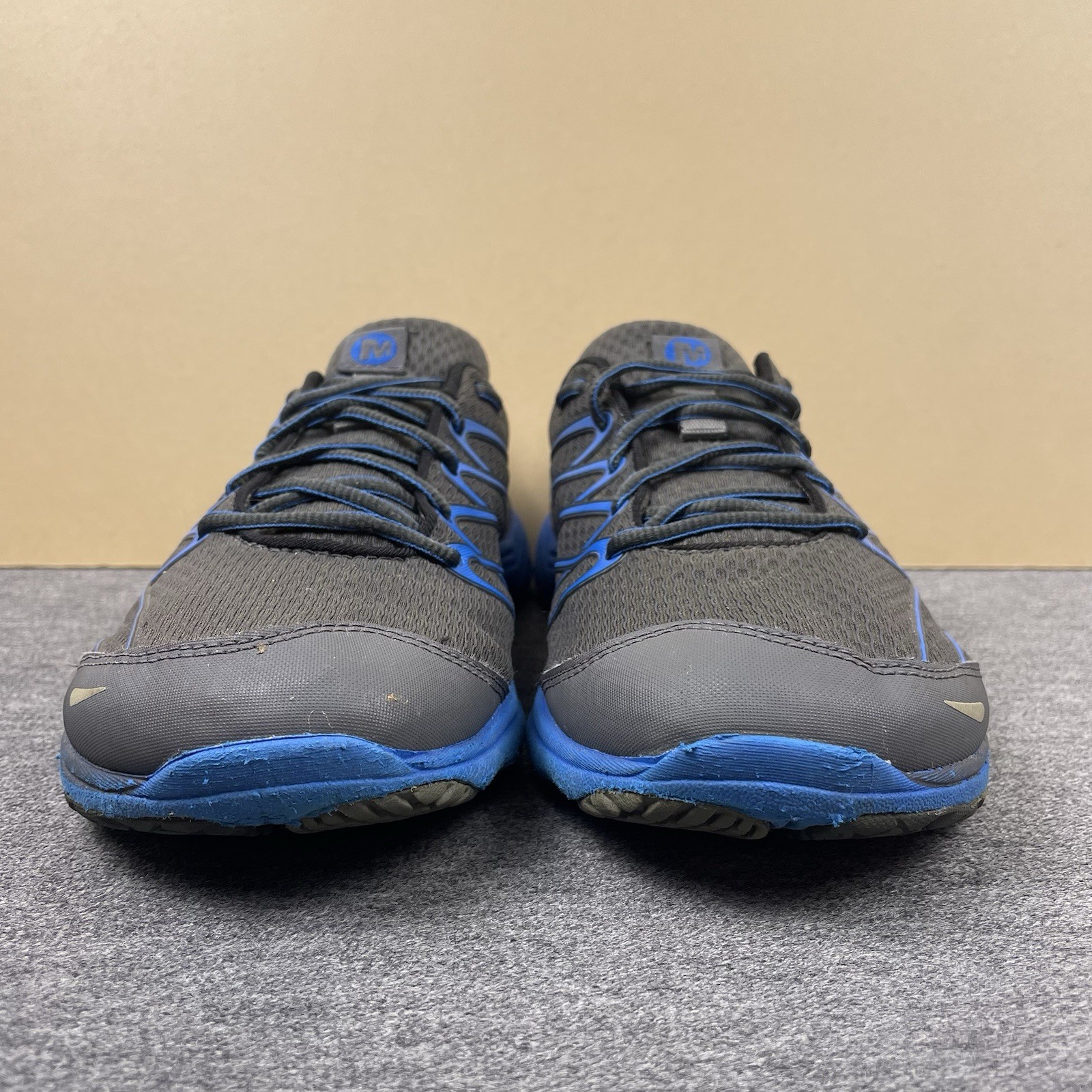 Merrell Mens Bare Access 3 Running Trail Shoes Size 9 Blue Gray Castle Rock EUC