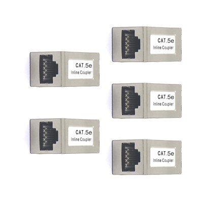 5Pcs Cat5e Inline Coupler RJ45 Female to Female Straight Cable Extender Module b