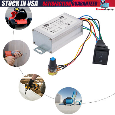 Reversible DC 9-60V Aluminum Motor Speed Controller PWM Silver