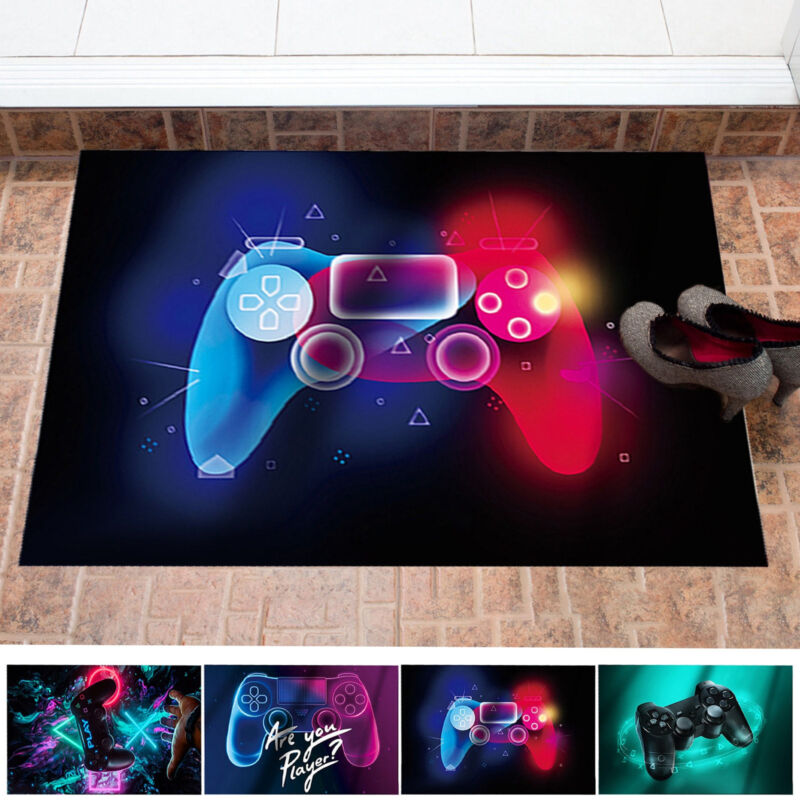 1* Gamer Gaming Game Controller Area Rug Floor Mat Soft Gamer Rug Crystal Fleece