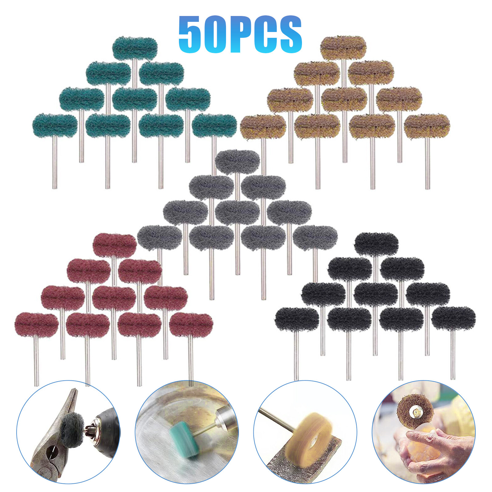 50Pcs Dremel Rotary Tool Accessories Kit Grinding Polishing Shank Craft Bits USA