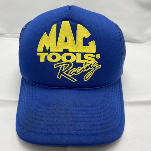 帽子 Mac Mac Tools Racing Blue Yellow Snapback Foam Mesh Trucker Hat