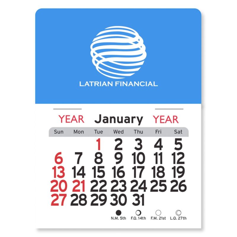 Personalized Rectangle Peel-N-Stick® USA Made Calendar Printed on 150 Calendars