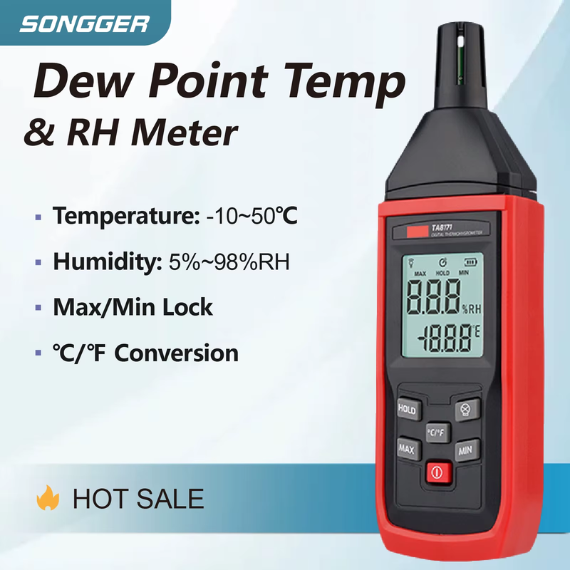 TA8171/TA621A Portable Temperature Humidity Meter Digital Hygrometer Dew Point S