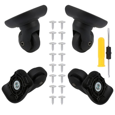 4x Luggage Wheel Mute Swivel Casters 360 degree Spinner L & R W293 Black