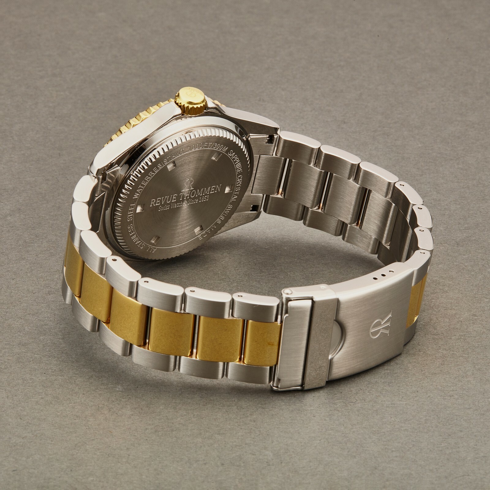 Pre-owned Revue Thommen Men's Diver Stainless Steel/goldtone Automatic Watch 17571.2145