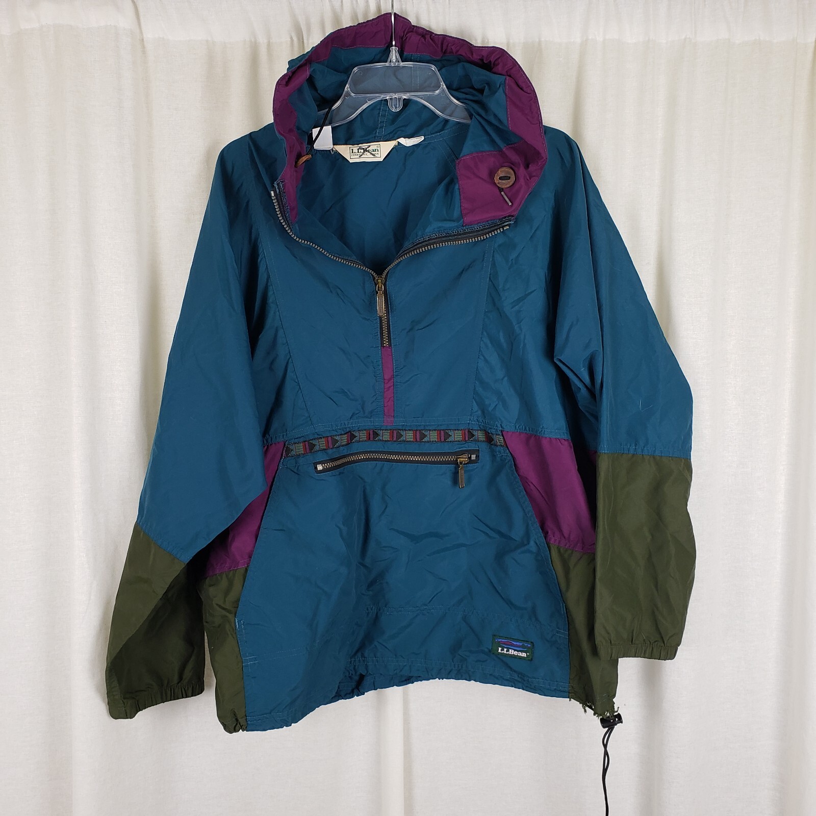 Vintage LL Bean Hooded Anorak Aztec Colorblock Jacket Vintage LL Bean Hooded Anorak Aztec Colorblock Jacket