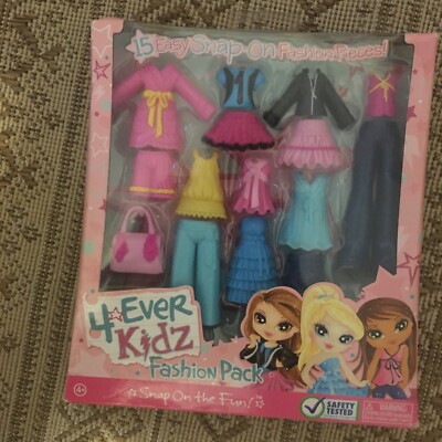 NIP Sealed 4-Ever Kidz Fashion Pack 15 Easy Snap-On Clothing Pieces 