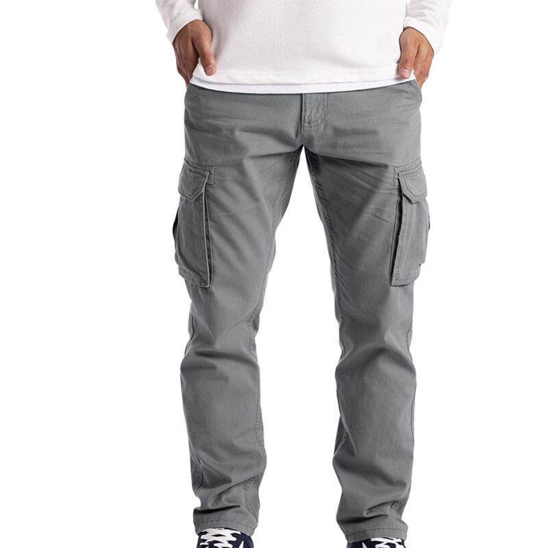 Men Athletic Jogger Cargo Pants Sweatpant Casual Straight Hip Hop Pants Trousers