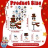 Snowman Face Stickers for Crafts Christmas Glow in The Dark Stickers Snowman Decorations Ornaments Decals Christmas Ball Refrigerator Luminous Xmas Window Decal for Winter Holiday Kids Party Supplies