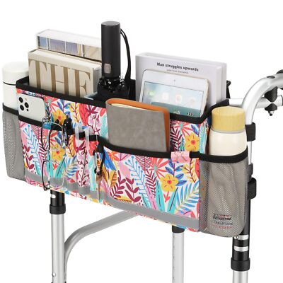 Walker Basket Folding Walker Bag with Cup Holder Walker Accessories for Seniors