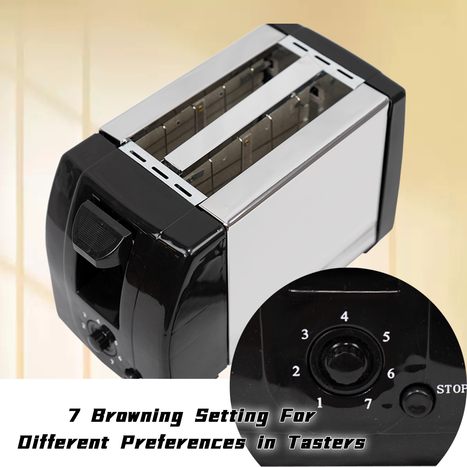 2 Slice Toaster with Extra-Wide Slots Stainless Steel