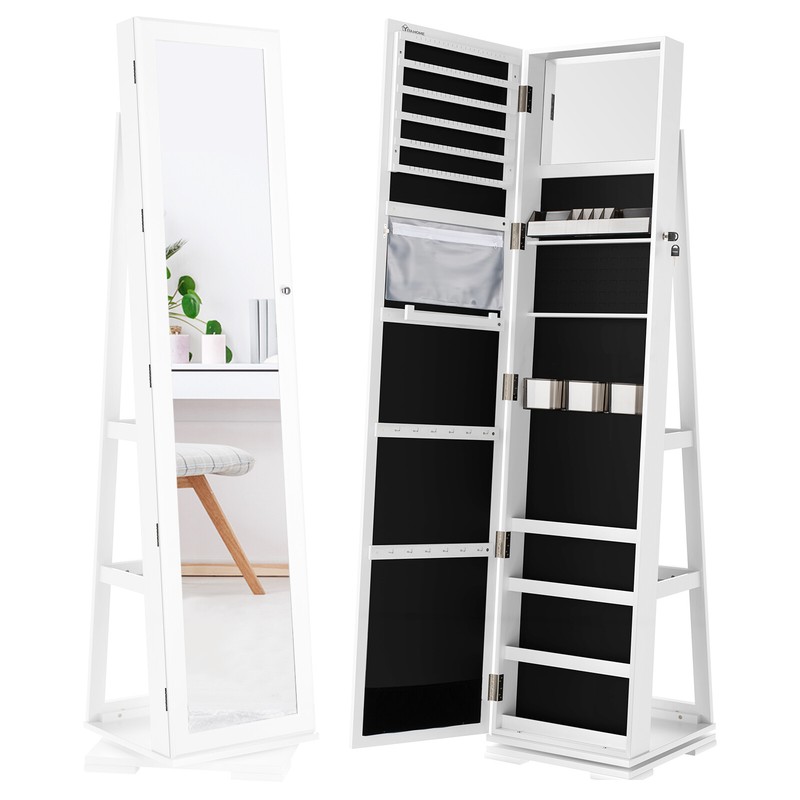 Jewelry Cabinet Full Length Mirror Armoire Storage Organizer