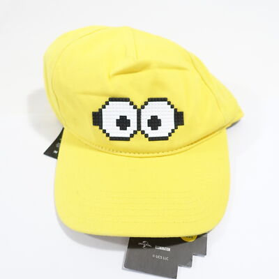 MOSTLY HEARD RARELY SEEN 8-BIT MINIONS GOGGLES HAT YELLOW STRAPBACK BASEBALL CAP