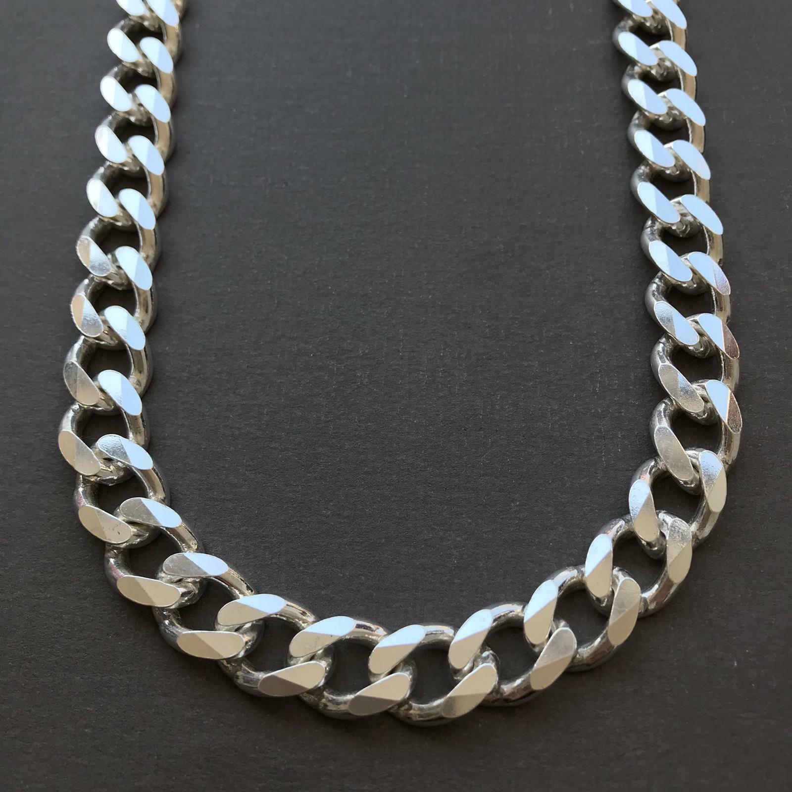 Pre-owned Handmade 14mm Mens Tight Curb Cuban Chain Necklace 925 Sterling Silver 133gr 20inch