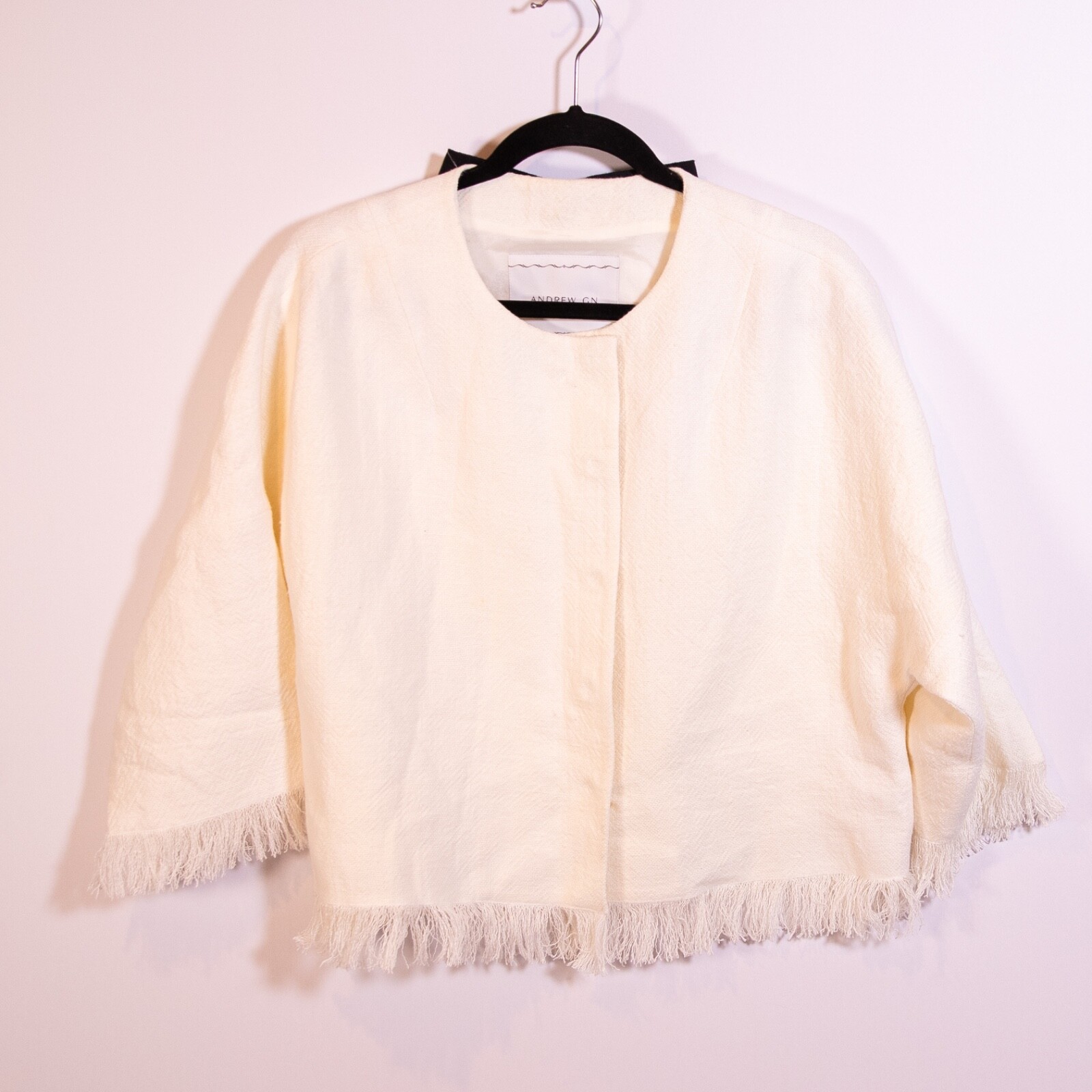 ジャケット・アウター kushamaronOTONA MUSE FRINGE TWEED OV ジャケット・アウター kushamaronOTONA MUSE FRINGE TWEED OV