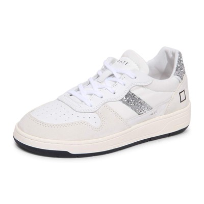 Pre-owned Date 9089az Sneaker Donna D.a.t.e. Court 2.0 Nylon Woman Shoes In Bianco