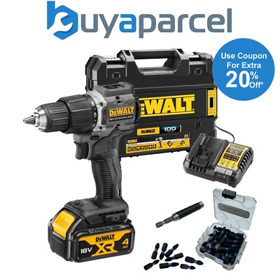 Dewalt DCD100M1T Black 18v XR Brushless Compact Combi Hammer Drill + 25PC Set