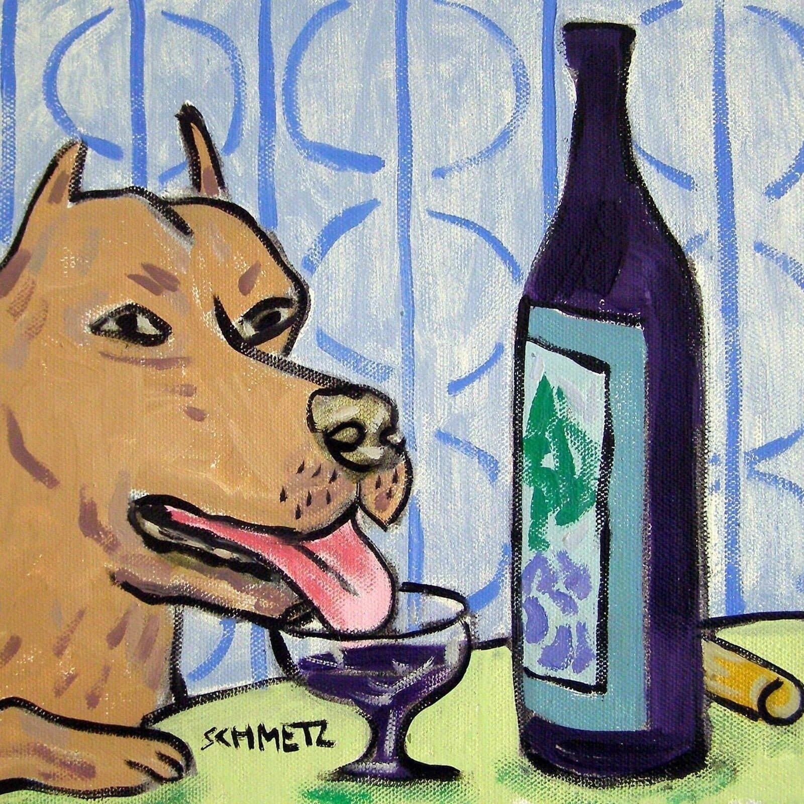 Bull Terrier Sleeping Dog art tile coaster